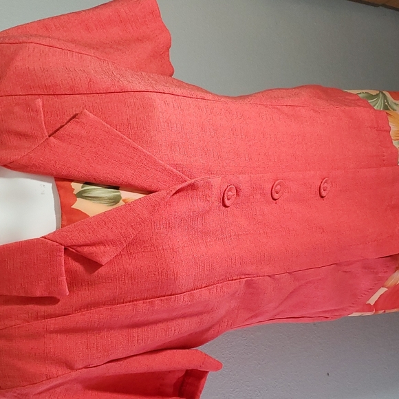 PREMIER INTERNATIONAL Peach Floral Maxi Dress w/Matching Jacket-EC-Sz L - Picture 5 of 15